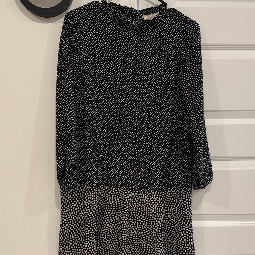 Elegant Black and White Polka Dot Dress